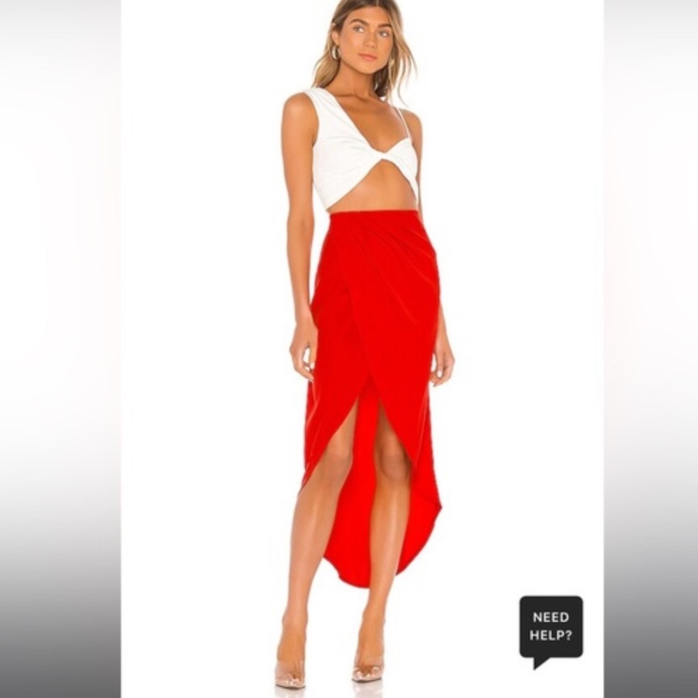 Revolve Superdown Red Arielle Slit Maxi Skirt